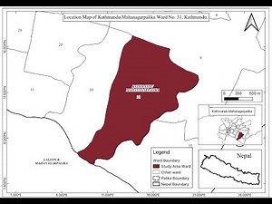 Study area Map using QGIS || Nepali||