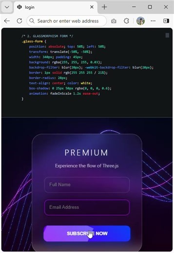 How To Create a Login Page using HTML, CSS, and JavaScript #css #html threejs #shorts #trending #wow