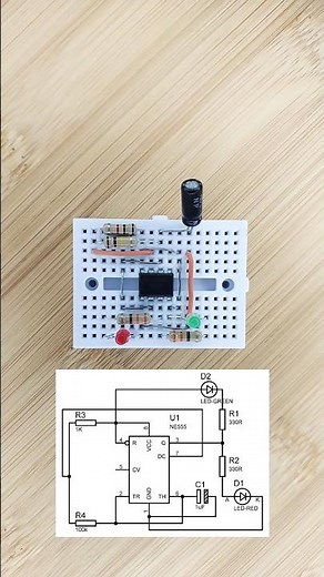 Quick and Easy Flashing LED Circuit with NE555 Timer for Beginners