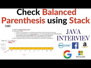 Check if parenthesis are balanced using Stack| Java