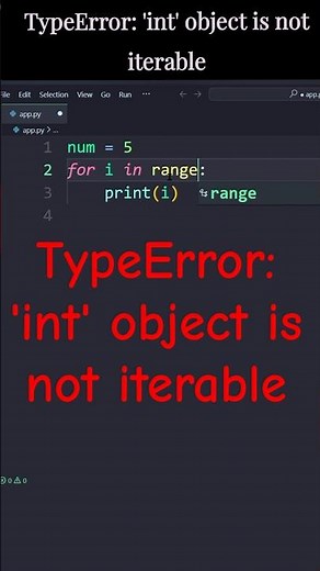 Fix TypeError: 'int' object is not iterable || #python #coding #shorts