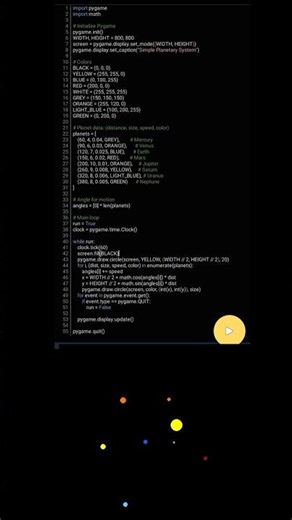 Solar system in python