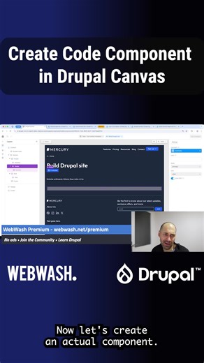 Drupal Canvas lets you build React-style code components directly in the backend. Write JavaScript, define props and slots, preview instantly, then add to your pages. All without touching PHP. A clean workflow for front-end devs working in the CMS. #drupal #drupalcanvas
