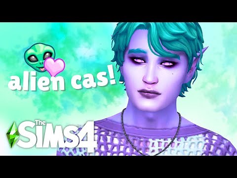 ALIEN SIM CAS 👽 + cc links! | Sims 4 CAS Challenge