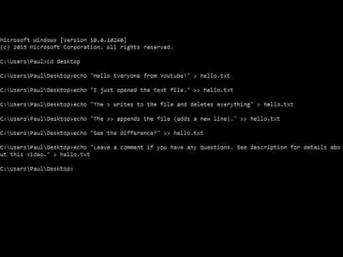 How to write to a text file in CMD