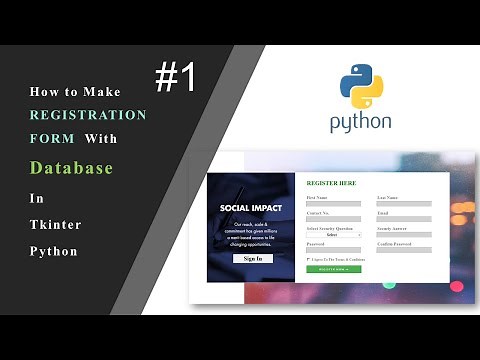 How to make Registration form with database in Python Tkinter #Part1 #Hindi #Python #Database