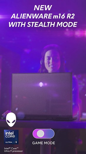 Switch between performance gaming and stealth mode with a hotkey on the new Alienware m16 R2. #IntelGaming #IntelCoreUltraProcessor | Alienware