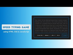 Build a Speed Typing Game using HTML CSS & JavaScript