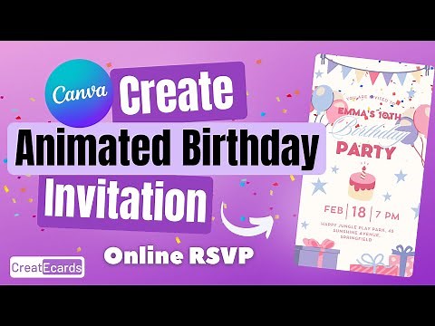 EASY Animated Canva Birthday Invitation + Online RSVP (Kids parties, Quinceañera & More!)