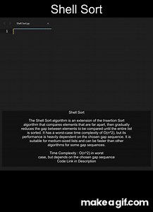 Shell Sort Code in Python | Sorting Algorithms | Python Coding Tutorial | Python Coding Interview on Make a GIF