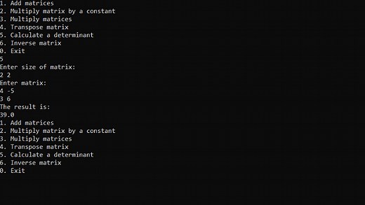 Matrix Calculator In Python With Source Code - Source Code & Projects