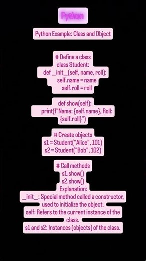 "Python Classes & Objects 🐍 | Example with Constructor and Methods"