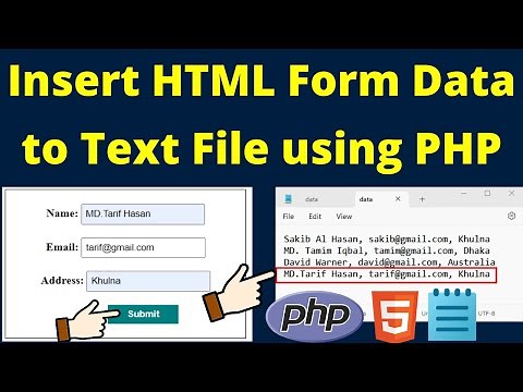 How to Insert HTML Form Data to Text File Using PHP | Use Text file as Database | PHP File Handling