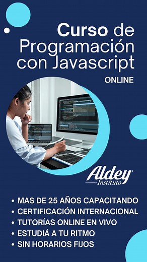 Explorá el mundo dinámico de la programación web con nuestro Curso de Programación con JavaScript. Aprendé a programar webs interactivas y crear desarrollos utilizando funciones y herramientas del framework JavaScript. ¡Inscribite ahora e iniciate en la programación con JavaScript! #programacion #programación #programacionweb #javascript #desarrolloweb #desarrolloweb💻 #programador #cursodeprogramación #cursodeprogramaciónweb #cursodeprogramacionjava #cursoonline #montevidéo #montevideocity #uru