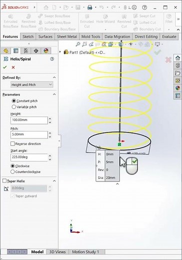 Sping | Helix | Sweep Boss | Swept Boss/Base | Solidworks Tutorial #tutorial #solidworks #spring