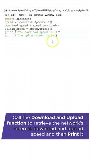 How To Check Internet Speed Using Python | Internet Speed Test Using Python | #Shorts | Simplilearn