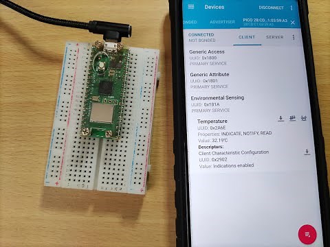 Prepare MicroPython Bluetooth service example on Raspberry Pi Pico W