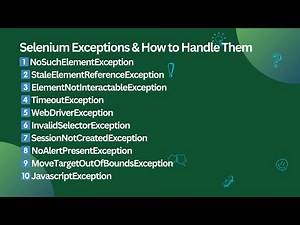 Exceptions in Selenium WebDriver Causes and Solutions with examples