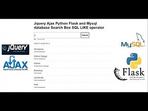 Jquery Ajax Python Flask and Mysql database Search Box SQL LIKE operator