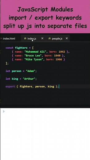 JavaScript Modules import export keywords split up JavaScript file into separate JS files