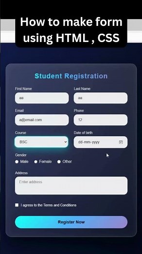 How To Create Registration Form Using HTML CSS & JavaScript