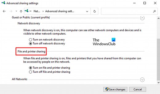 How to Turn On or Off File and Printer Sharing in Windows 11