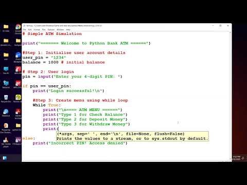 Python ATM Program Explained Line by Line | Beginners & Secondary School