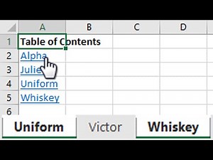 Create index with hyperlinks to all selected sheets using Excel VBA