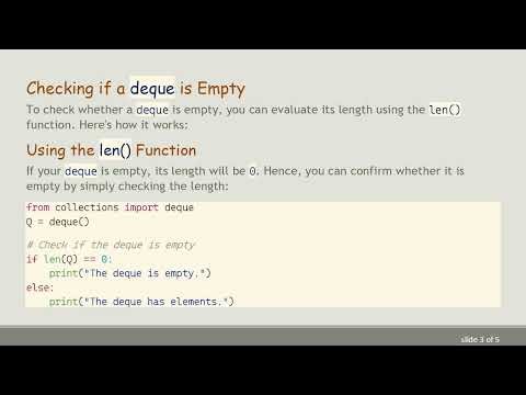 How to Check if a deque is Empty in Python