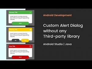 Custom Alert Dialog in android | Android Studio | Java