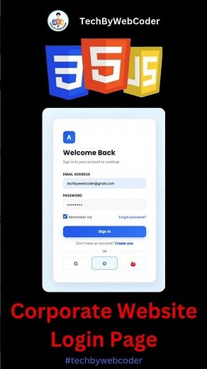 Day 01: How To Build a Corporate Login Page Using HTML, CSS & JS (For Beginner) | 1 Days of Frontend