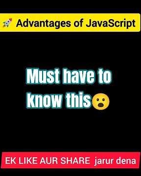 Top Advantages of JavaScript in 1 Minute ⚡ | #Shorts