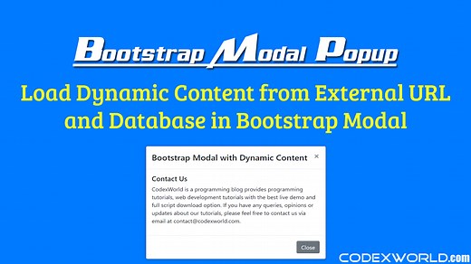 How to Load Dynamic Content in Bootstrap Modal - CodexWorld