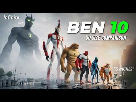 BEN 10 Alien Size Comparison 3D | Smallest to BIGGEST Alien