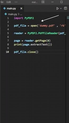 How to read text from PDF files in python! #shorts #python #file