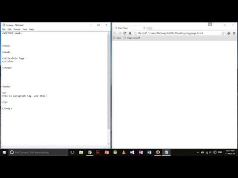 HTML5 for absolute beginners using Notepad in Windows 10 Part 1
