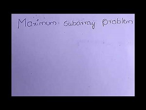 Maximum subarray problem using divided and conquer in daa