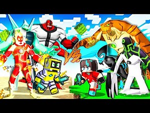 Hice una BATALLA con ALIENÍGENAS de BEN-10 en Minecraft!👽😱