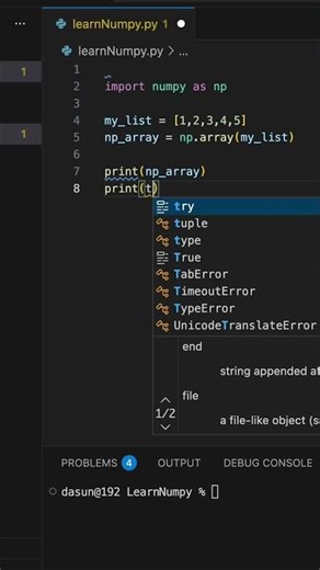 NumPy | How to convert Python List to a NumPy Array(ndarray). #numpytutorial #viral #shorts