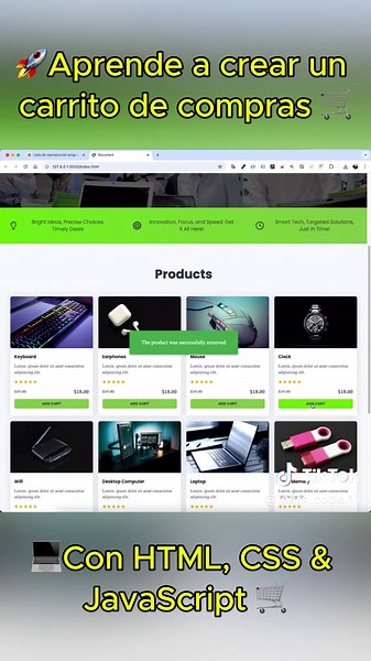 Tutorial Completo: Crea un Carrito de Compras con HTML, CSS y JavaScript 🛒🚀