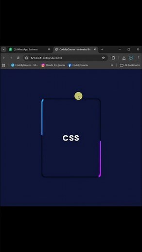 Animated Border using html css and Js #webdevelopment #htmlcss #coding