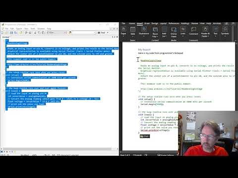 Copying arduino format code into MS Word