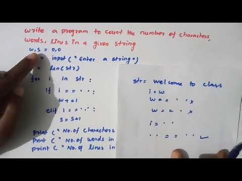 python program to count the number of characters,words and lines in a given string