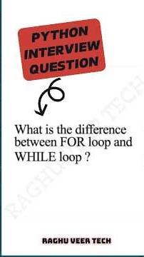 Python Interview | Difference b/w For and while loop #coding #pythonprogramming #pythoninterview