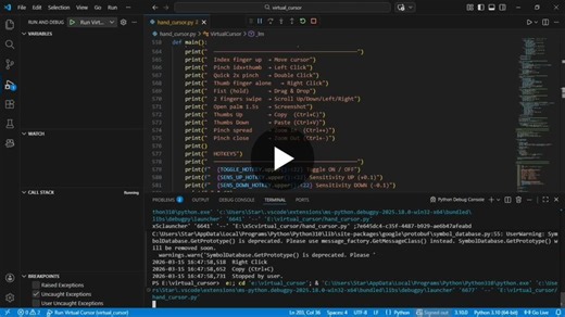 Virtual Cursor using Hand Gestures with OpenCV and Python | Druva Kumar V posted on the topic | LinkedIn