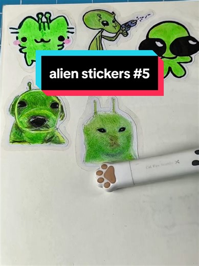 Alien Stickers Parte 5: Gatito Marciano DIY