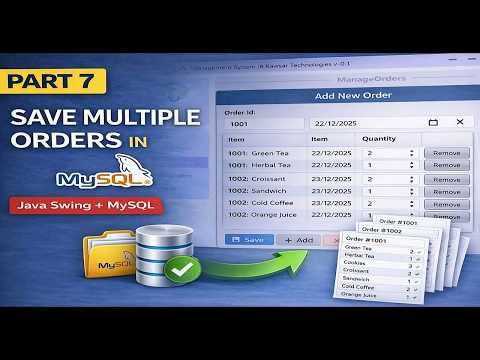 Part 7 | Cafe Management System in Java Swing & MySQL – Save Multiple Orders