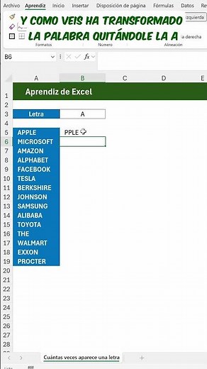 Count how many times a letter appears in a cell