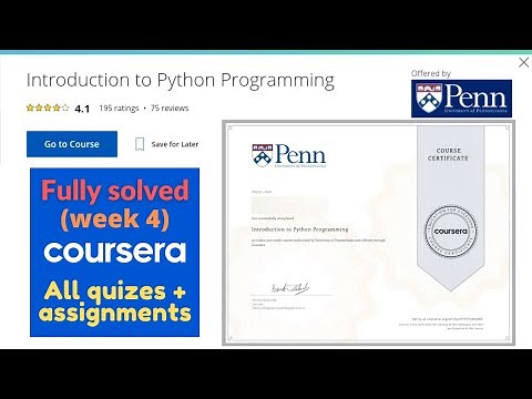 Complete the course "Introduction to Python Programming" on Coursera😍 #python #coursera #coding
