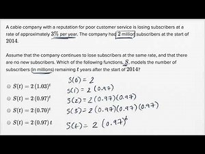 Quadratic and exponential word problems — Basic example | Math | SAT | Khan Academy